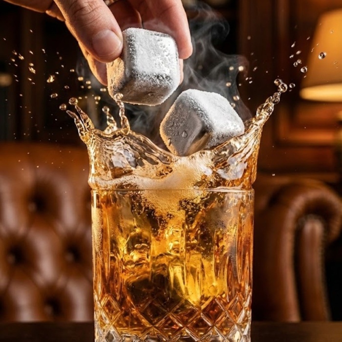 ® Yeni Ürün Paslanmaz Çelik Buz Küpü 4’lü Setİçeceği Sulandırmadan Soğutucu Metal Taş